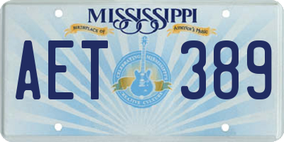 MS license plate AET389