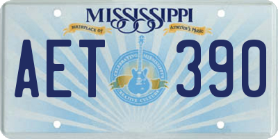 MS license plate AET390