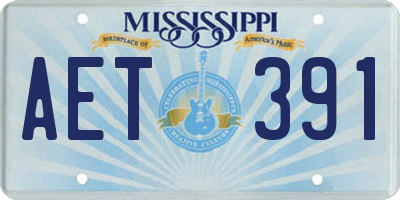 MS license plate AET391
