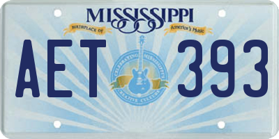 MS license plate AET393