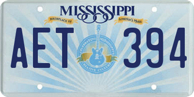 MS license plate AET394