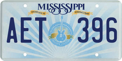MS license plate AET396