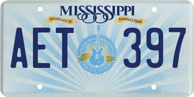 MS license plate AET397