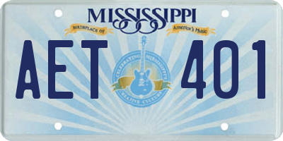 MS license plate AET401