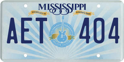 MS license plate AET404