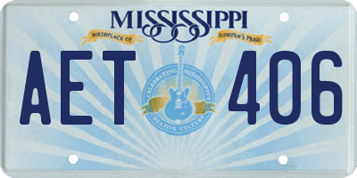 MS license plate AET406