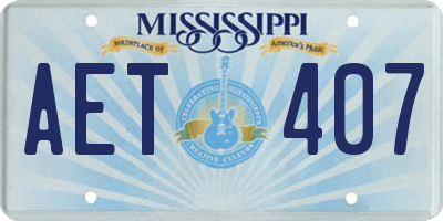 MS license plate AET407