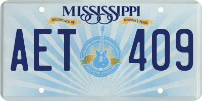 MS license plate AET409