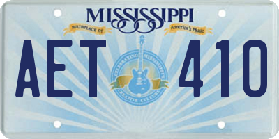 MS license plate AET410