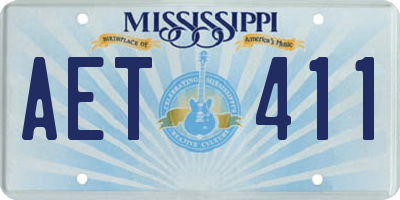 MS license plate AET411