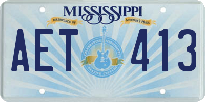 MS license plate AET413