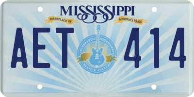 MS license plate AET414