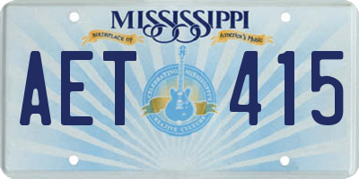 MS license plate AET415