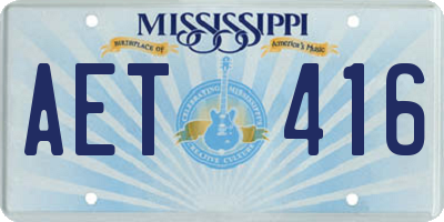 MS license plate AET416