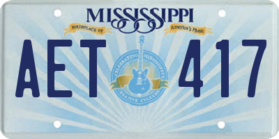 MS license plate AET417