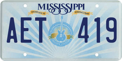 MS license plate AET419