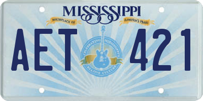 MS license plate AET421