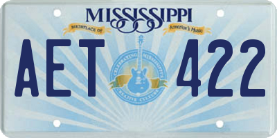 MS license plate AET422