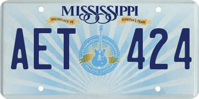 MS license plate AET424