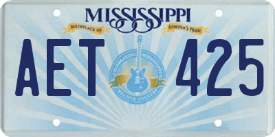 MS license plate AET425