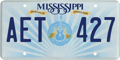 MS license plate AET427
