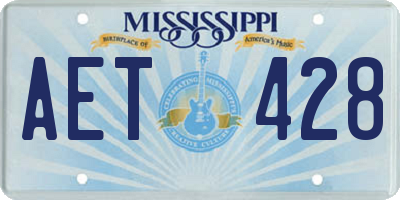 MS license plate AET428