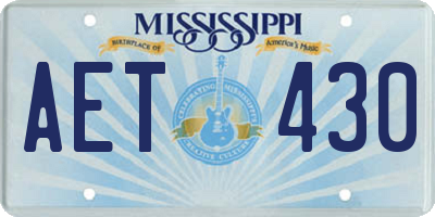 MS license plate AET430