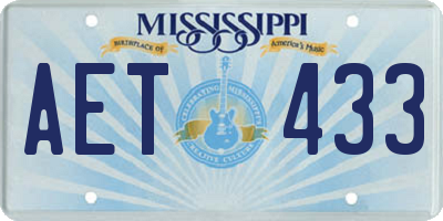MS license plate AET433