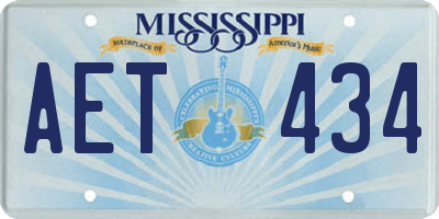MS license plate AET434