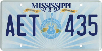 MS license plate AET435