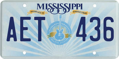 MS license plate AET436