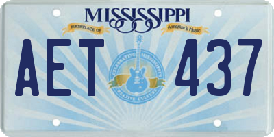 MS license plate AET437