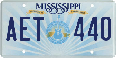 MS license plate AET440