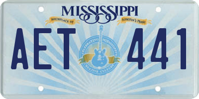 MS license plate AET441