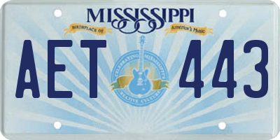 MS license plate AET443