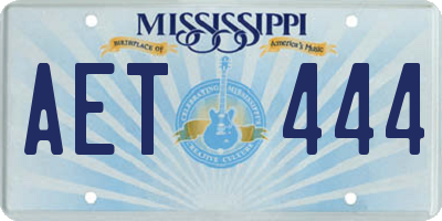 MS license plate AET444