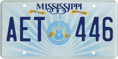 MS license plate AET446