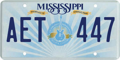MS license plate AET447