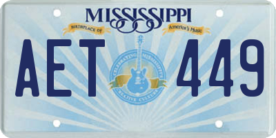 MS license plate AET449