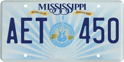 MS license plate AET450