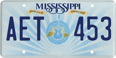 MS license plate AET453