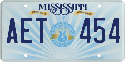 MS license plate AET454