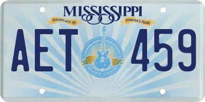 MS license plate AET459