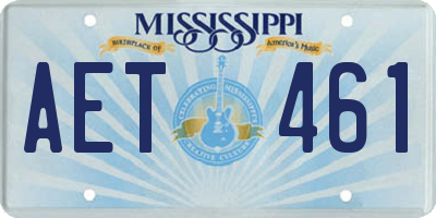 MS license plate AET461