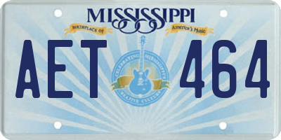 MS license plate AET464
