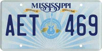 MS license plate AET469