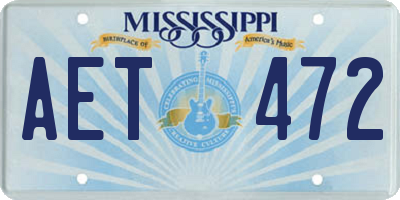 MS license plate AET472