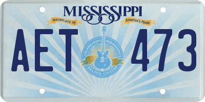 MS license plate AET473