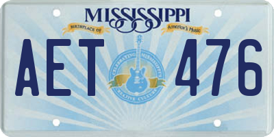 MS license plate AET476