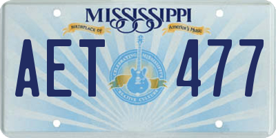 MS license plate AET477